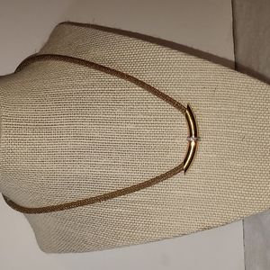 Gold toned vintage Avon mesh becklace with rhinestones